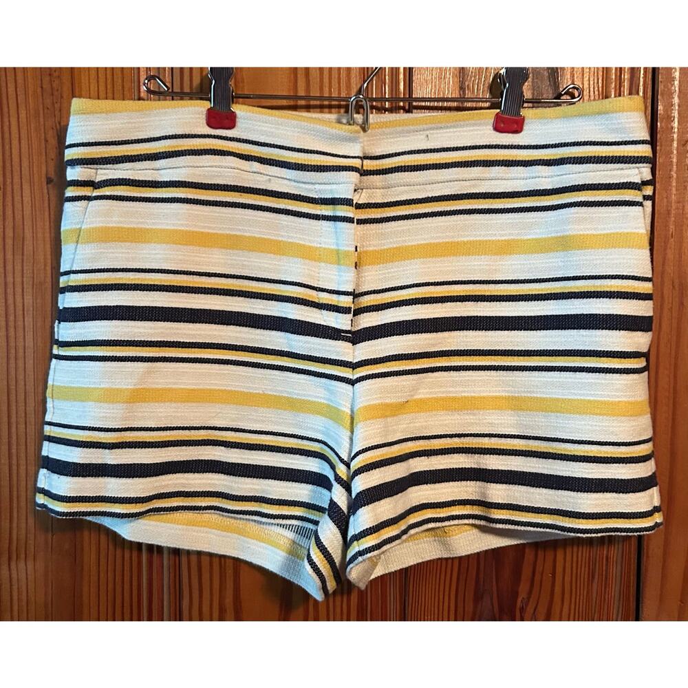 LOFT riviera short blue/gold striped cotton shorts size 6